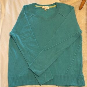 Lisa Todd Teal Cashmere Long Sleeve Sweater Size L